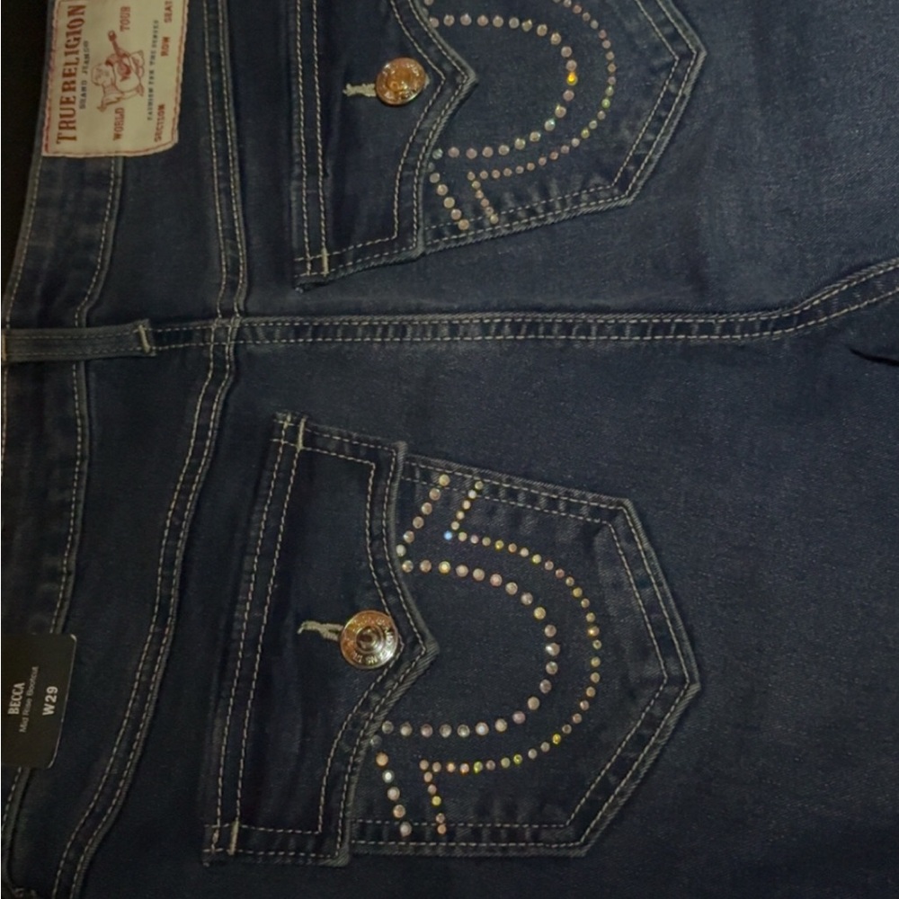 True Religion Jeans Becca an crystal flap bootcut